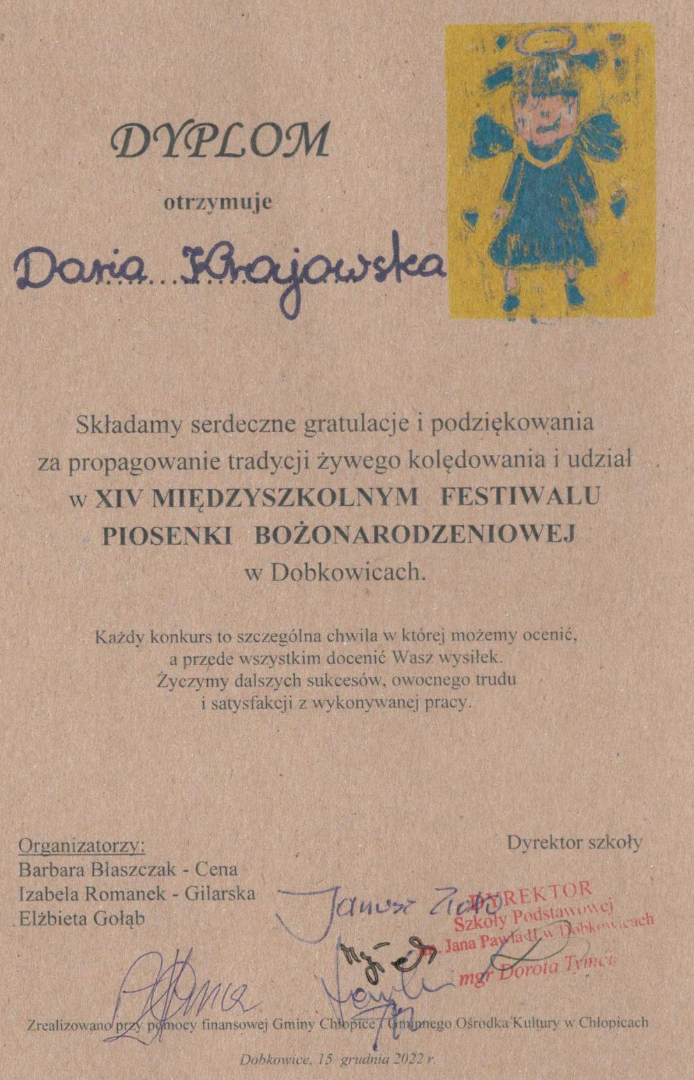 X MIĘDZYSZKOLNY FESTIWAL PIOSENKI BOŻONARODZENIOWEJ W DOBKOWICACH